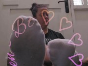 Delicious white ankled socks. Not yet dirty enoug 😳 14/16