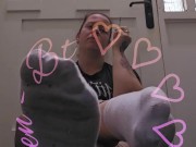 Delicious white ankled socks. Not yet dirty enoug 😳 2/16