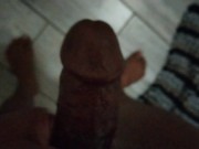 Horny guy cumshot in bathroom 10/16