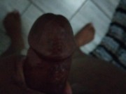 Horny guy cumshot in bathroom 7/16