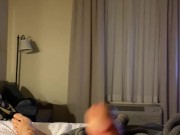 Solo male moans in hotel on vacation 12/16