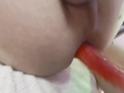 Ass gets filled to the brim and ends with nice creamy anal squirt 15/16