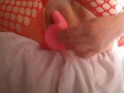 Girl playing with her pink dildo 12/16