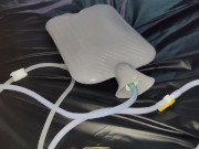 Enema machine and inflatable nozzle are filling my ass 2/16