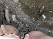 I piss, masturbate and squirt during an orgasm in a public place - IkaSmokS 11/16