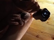 Rubber dildo on a vibrator and in the ass! High! 7/16