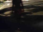 Naked blonde walks on a public street 6/16