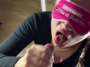 Deepthroat blonde swallows a lot of cum 16/16