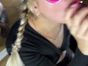 Deepthroat blonde swallows a lot of cum 2/16