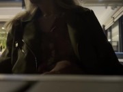 My hard pierced nipples are in the open in a sheer blouse in a bar. Touching my nipples in public 12/16