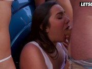 Gina, Karlee and Cindy Get Their Slutty Pussies Railed Deep by Huge Cock - LETSDOEIT 7/16