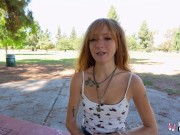 Real Teens - Ginger Teen With Beautiful Eyes Amber Stark Does Her First Ever Porn Casting 3/16