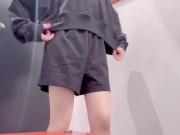 【店員さんと会話あり】試着室でシてない動画Japanese solo female 8/16