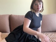 Beautiful brunette in a skirt shows her ass 11/16