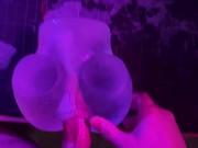 Rough fucking my toy against the desk *anal creampie* 15/16