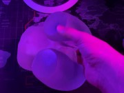 Rough fucking my toy against the desk *anal creampie* 6/16