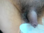 pissing in a yoghurt pot 2/16