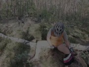 During a long bike trip I need to piss, public forest road is a nice opportunity 16/16