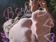 Delicious white fishnets with animal print. 15/16