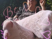 Delicious white fishnets with animal print. 7/16