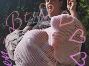 Delicious white fishnets with animal print. 9/16