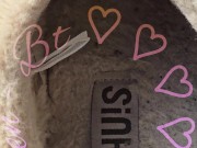 See the inside of my house slippers. 14/16