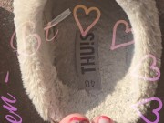 See the inside of my house slippers. 4/16