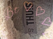 See the inside of my house slippers. 7/16