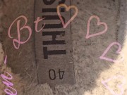 See the inside of my house slippers. 9/16