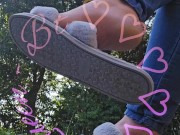 Dangling my house slippers on my toes. 1/16