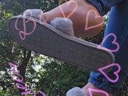 Dangling my house slippers on my toes. 14/16