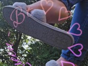 Dangling my house slippers on my toes. 16/16