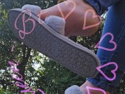 Dangling my house slippers on my toes. 5/16