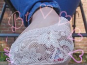 white socks in close up joy play. 16/16