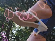 Dangling your favorite white slipper heels on my toes. 1/16