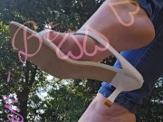 Dangling your favorite white slipper heels on my toes. 7/16