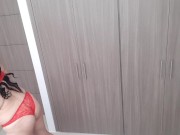 Milf records herself changing clothes and sends video to her neighbor. 5/16