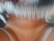 Maid having fun in the kitchen while cleaning 15/16