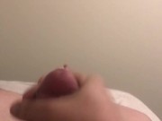 Jacking off hard on bed 3/16