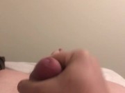 Jacking off hard on bed 5/16