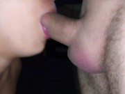 Sloppy Blowjob and cum in her little mouth 5/16