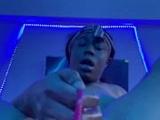 Ebony intense creamy cream pie with 9 inch dildo 13/16