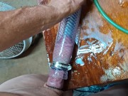 I measure my monster cock by the closed fist/now at 3 1/4 fists 🍆 😃! New improved homemade pipe 1/16