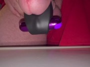 Masturbating and cuming using cock ring vibrator 13/16