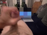 TEASER: ✊🏻💦 jerking while watching a girl grinding on a pillow and moaning - fucking HOT! 16/16