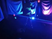 Sexy bbw goddess spins poi in hot outfit 1/16