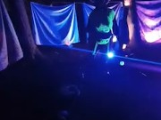 Sexy bbw goddess spins poi in hot outfit 3/16