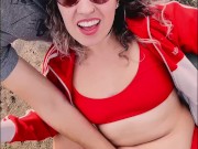 We found the perfect spot to smoke - he made me cum and I deepthroated his cock as a thank you 4/16