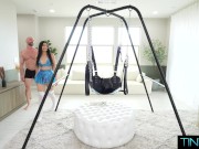 Fat Dick Assists Angel Gostosa In Testing Out Her New Birthday Sex Swing 2/16