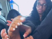 ebony soles in the backseat of the uber | queenhazel findom goddess 8/16